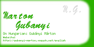 marton gubanyi business card