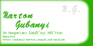 marton gubanyi business card